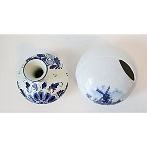 2 Vintage Delft Blue Vases Vase Holland Delftware Bud Vase